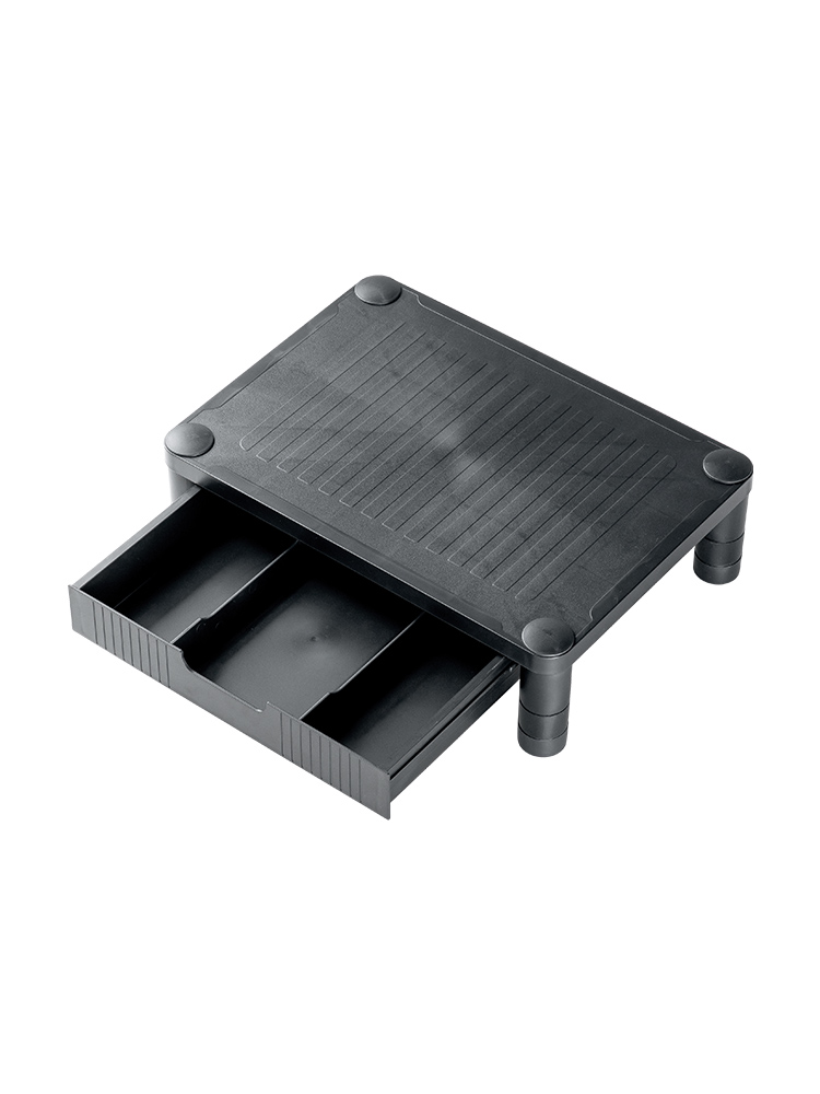 【モニター台】A4用紙収納 引き出し付き机上ラック 高さ調整 幅43cm 小物やマウスも収納可能