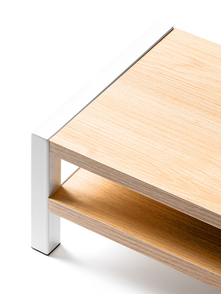 モニター台 2段式 幅100cm | 木製棚・キーボード収納・プリンター・安いおすすめラック ライトブラウン