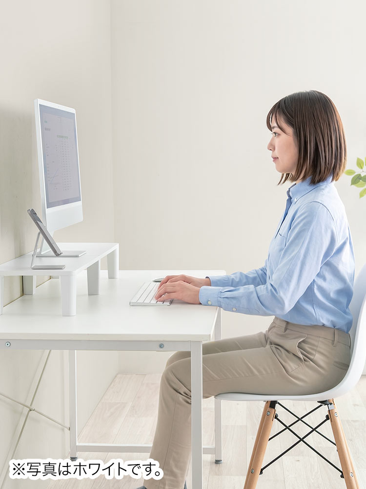 【シンプル】木製モニター台(80cm)！耐荷重40kgおすすめ机上ラック  ダークブラウン