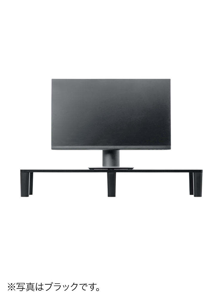 【シンプル】木製モニター台(80cm)！耐荷重40kgおすすめ机上ラック  ホワイト