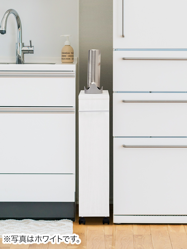 【キャスター付き】 すきま収納ラック (3段/スリムワゴン) 本棚 コミック DVD BD CD おしゃれ ブラック