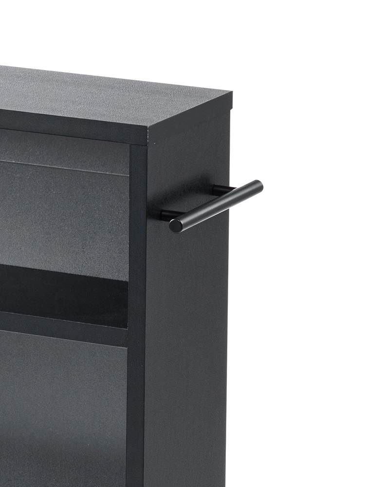 【キャスター付き】 すきま収納ラック (3段/スリムワゴン) 本棚 コミック DVD BD CD おしゃれ ブラック