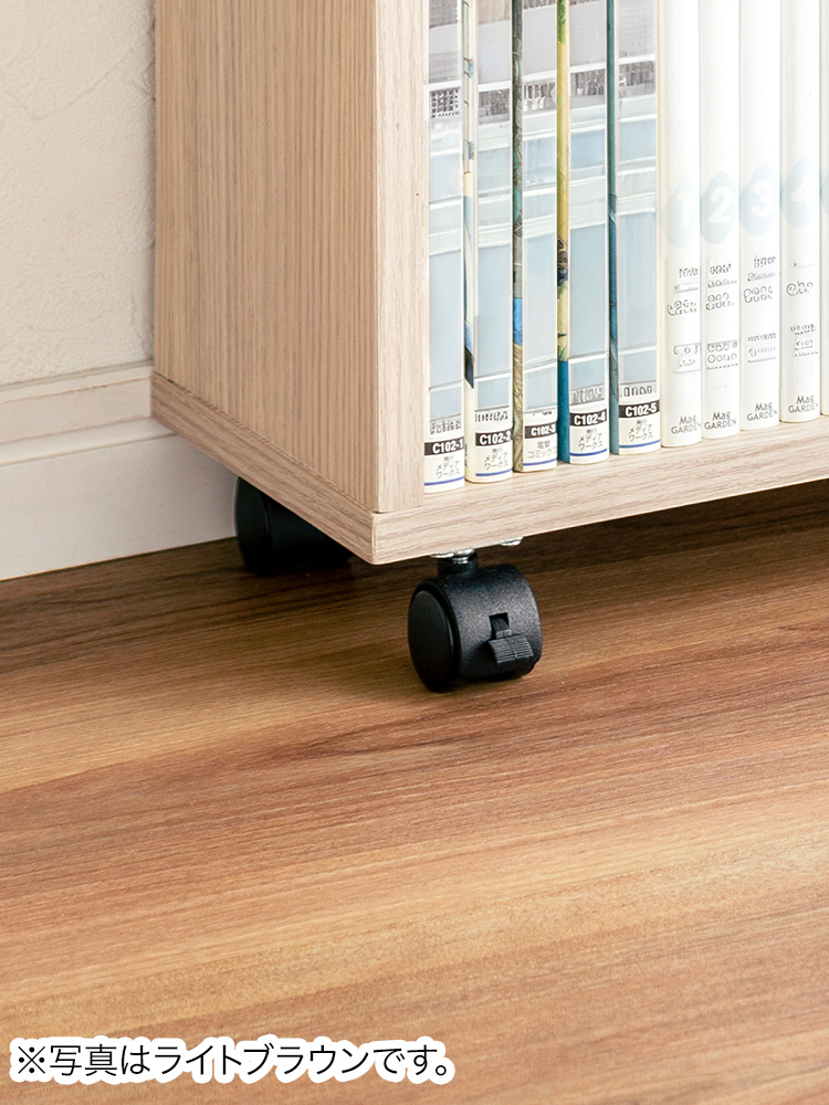 【キャスター付き】 すきま収納ラック (3段/スリムワゴン) 本棚 コミック DVD BD CD おしゃれ ブラック