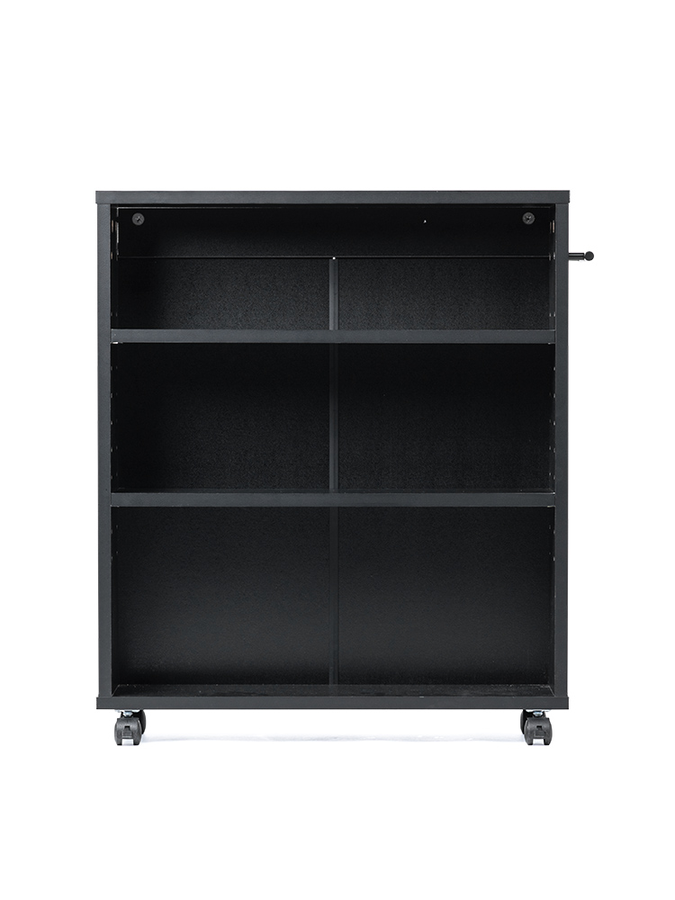 【キャスター付き】 すきま収納ラック (3段/スリムワゴン) 本棚 コミック DVD BD CD おしゃれ ブラック