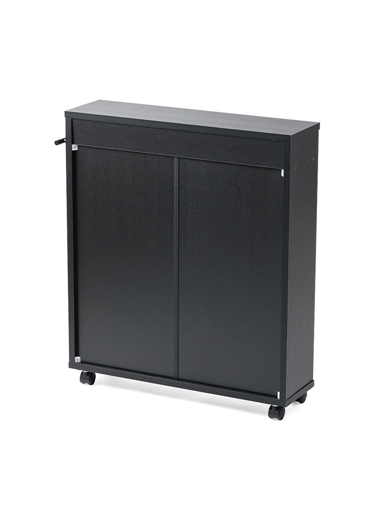 【キャスター付き】 すきま収納ラック (3段/スリムワゴン) 本棚 コミック DVD BD CD おしゃれ ブラック