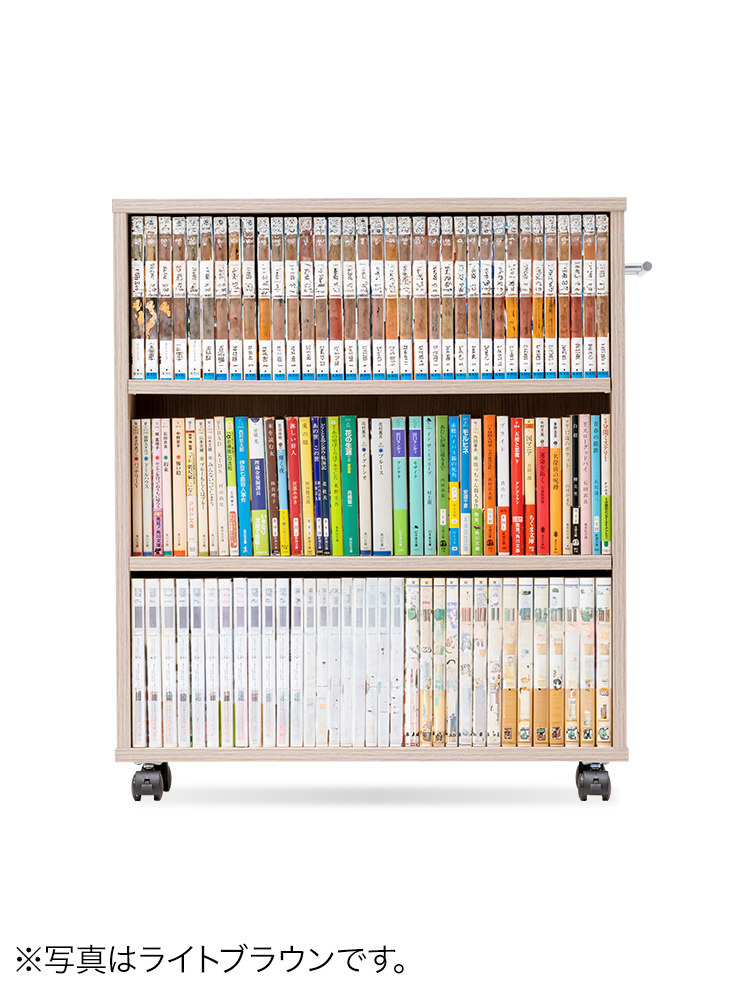 【キャスター付き】 すきま収納ラック (3段/スリムワゴン) 本棚 コミック DVD BD CD おしゃれ ブラック