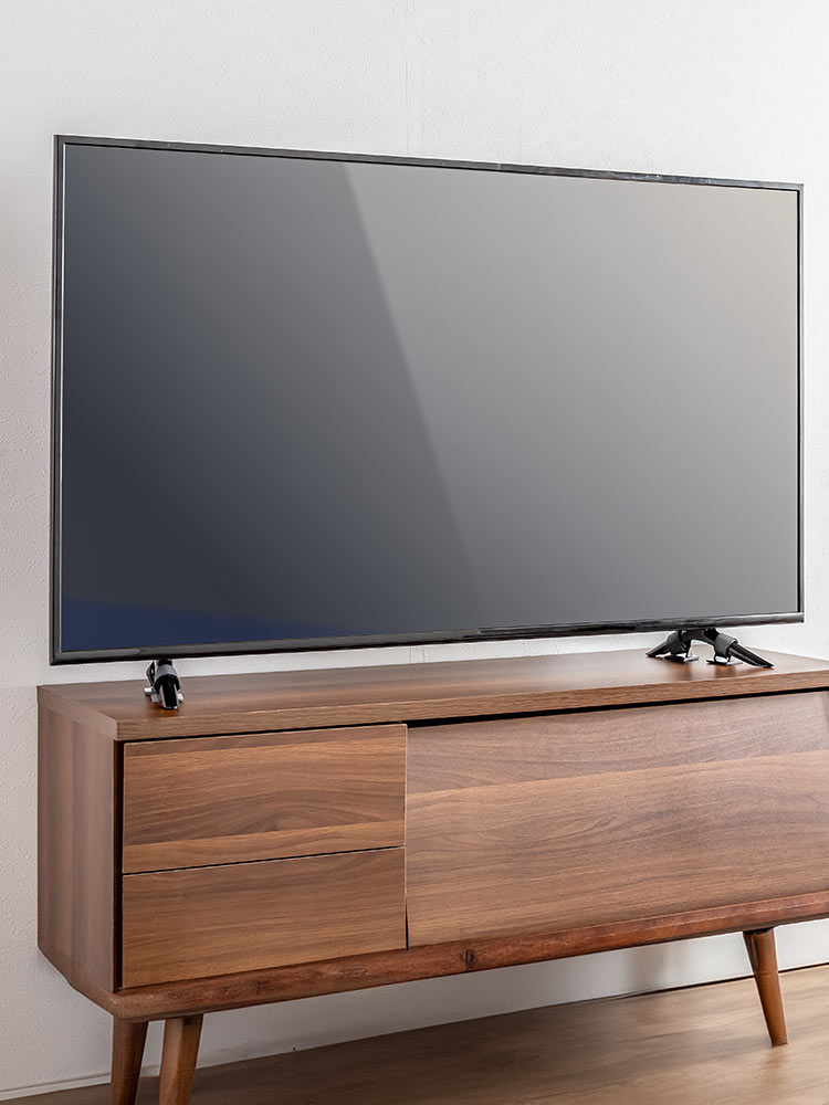 テレビ転倒防止ストッパー｜65型まで対応・震度6強クリア・粘着固定で工具不要