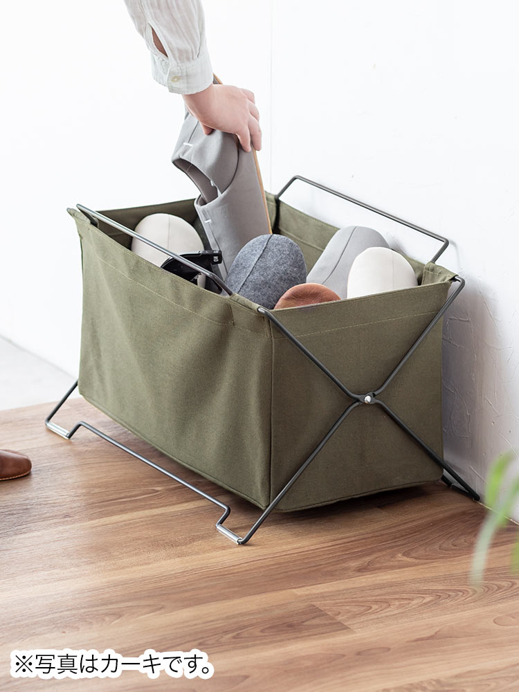 オフィス・飲食店向け 手荷物収納ボックス 折りたたみ式で場所を取らないカバン置き ブラック