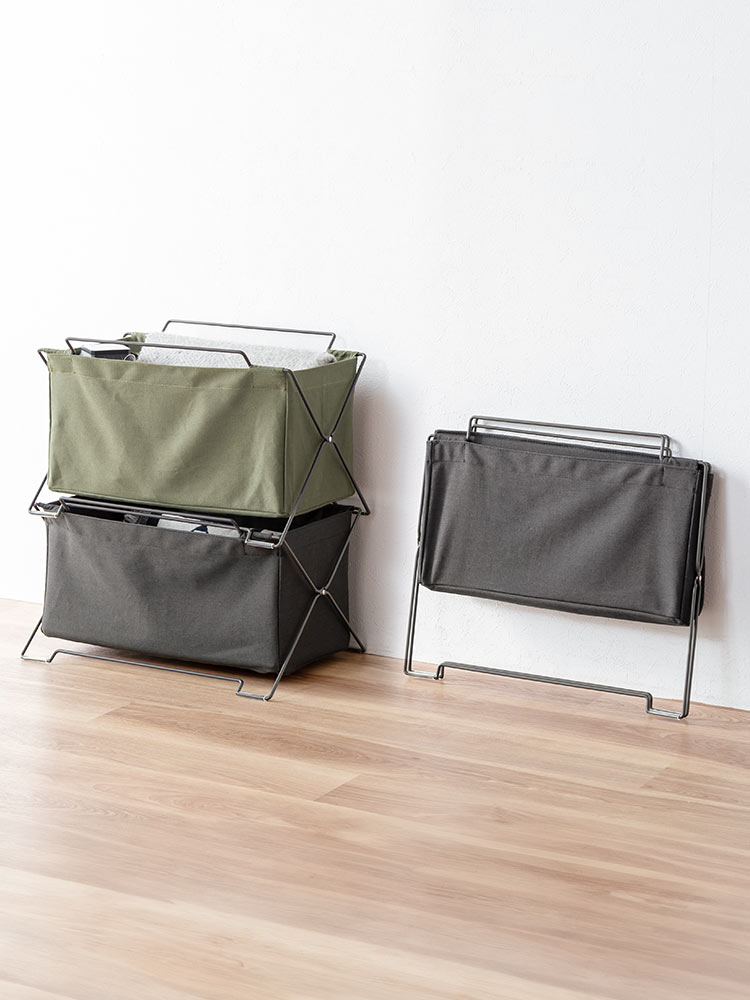 オフィス・飲食店向け 手荷物収納ボックス 折りたたみ式で場所を取らないカバン置き ブラック