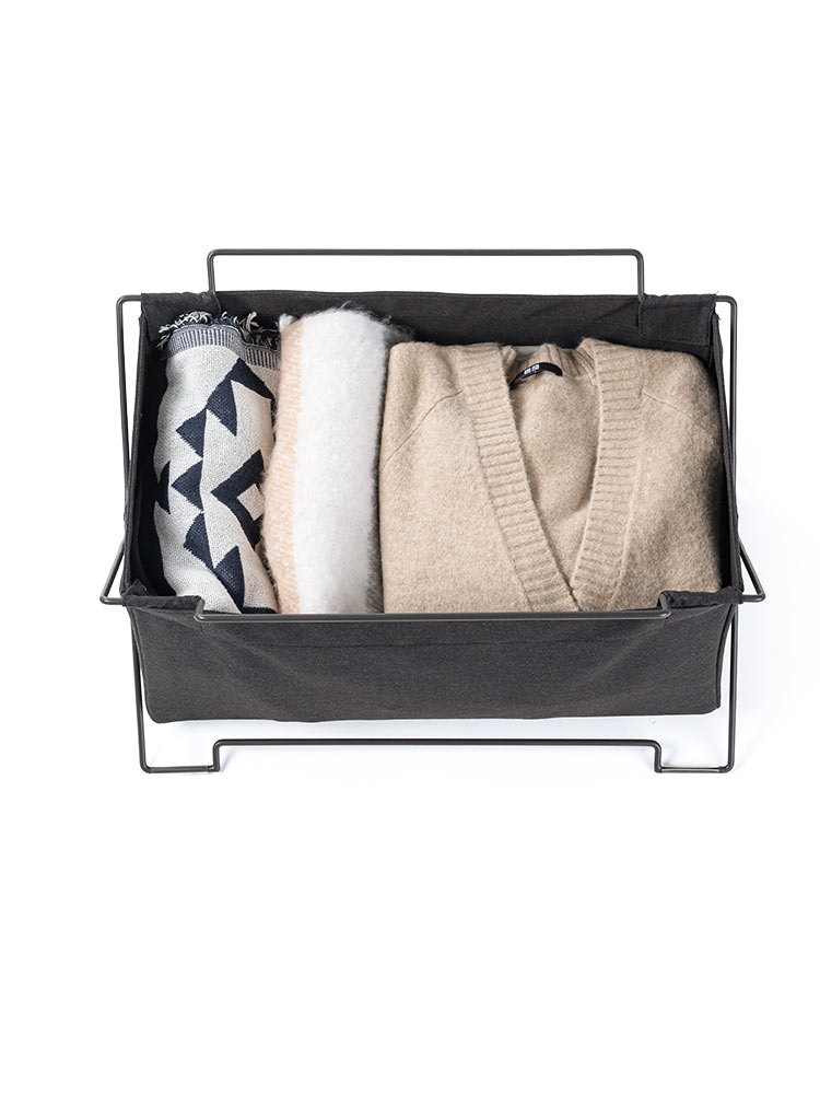 オフィス・飲食店向け 手荷物収納ボックス 折りたたみ式で場所を取らないカバン置き ブラック