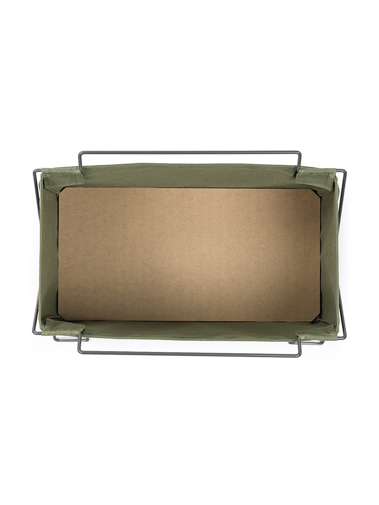 オフィス・飲食店向け 手荷物収納ボックス 折りたたみ式で場所を取らないカバン置き カーキ