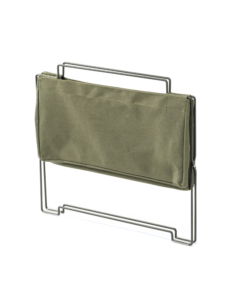 オフィス・飲食店向け 手荷物収納ボックス 折りたたみ式で場所を取らないカバン置き カーキ