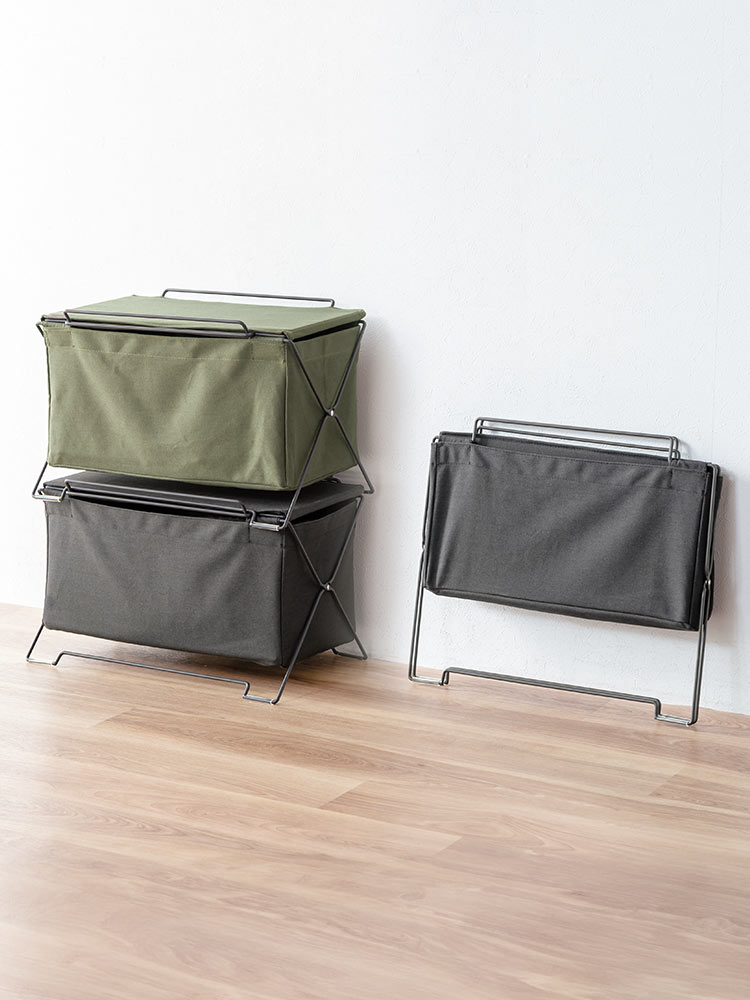 オフィス・リビングの足元をスッキリ スタッキング対応の多用途収納ケース ブラック