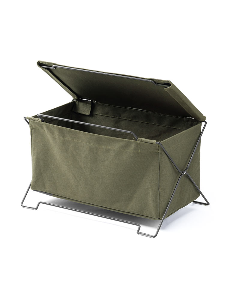 オフィス・リビングの足元をスッキリ スタッキング対応の多用途収納ケース カーキ