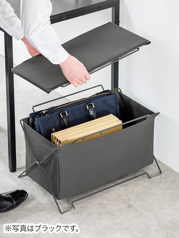 オフィス・リビングの足元をスッキリ スタッキング対応の多用途収納ケース カーキ
