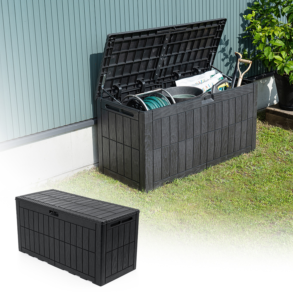 「大容量380L屋外収納ボックス」 – ガーデニング用品もすっきり収納！耐水・耐候・防犯で安心