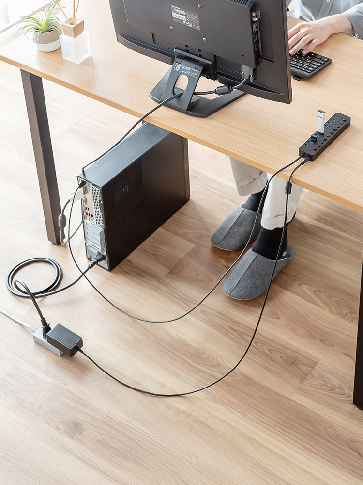 USBハブ 10ポート｜ACアダプタ付・個別スイッチ・USB3.2高速・セルフパワーで充電通信どちらにもおすすめ