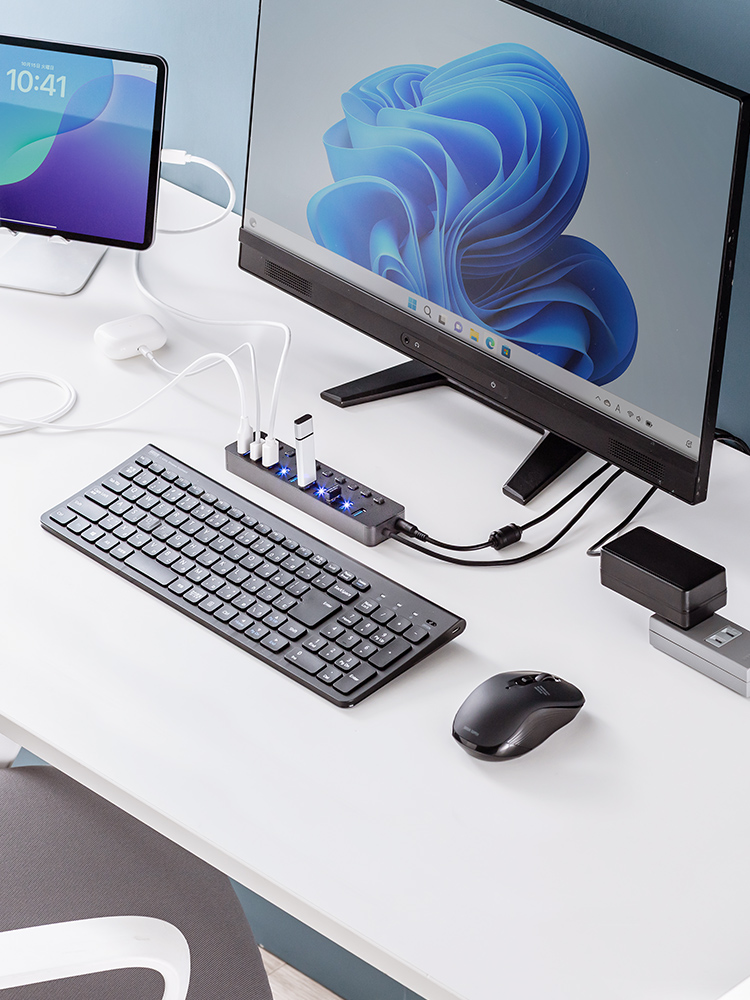 USBハブ 10ポート｜ACアダプタ付・個別スイッチ・USB3.2高速・セルフパワーで充電通信どちらにもおすすめ