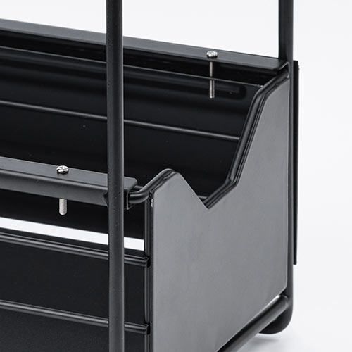 マグネットラック（サイドラック・3段・引き出し・自立・置き型・2way・デスク横・完成品・ブラック）