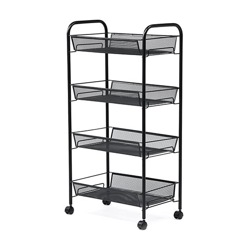 メッシュラック 4段（ワゴン・キャスター付き・サイド・スチール・収納
