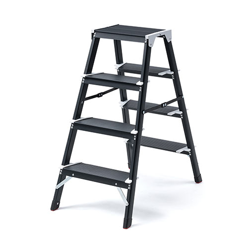 脚立 4段（おしゃれ・軽い・アルミ・折りたたみ・滑り止め・持ち運び