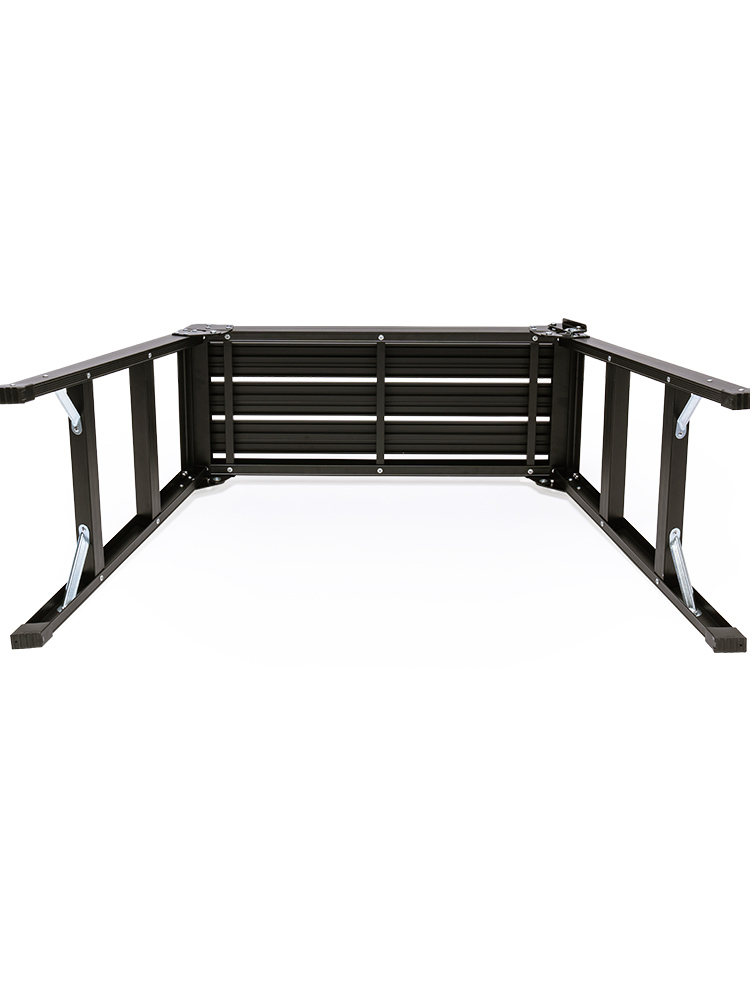 足場台 アルミ脚立(洗車や車メンテナンスにおすすめ 軽量・折りたたみ・高耐荷重タイプ・ブラック)