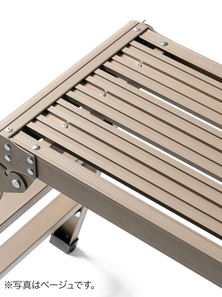 【足場台】洗車に便利軽量折りたたみ高さ70cm耐荷重150kgアルミ カーキ