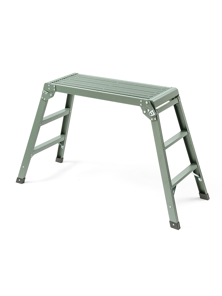 【足場台】洗車に便利軽量折りたたみ高さ70cm耐荷重150kgアルミ カーキ
