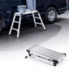 足場台 アルミ脚立(洗車や車メンテナンスにおすすめ 軽量・折りたたみ・高耐荷重タイプ・シルバー)