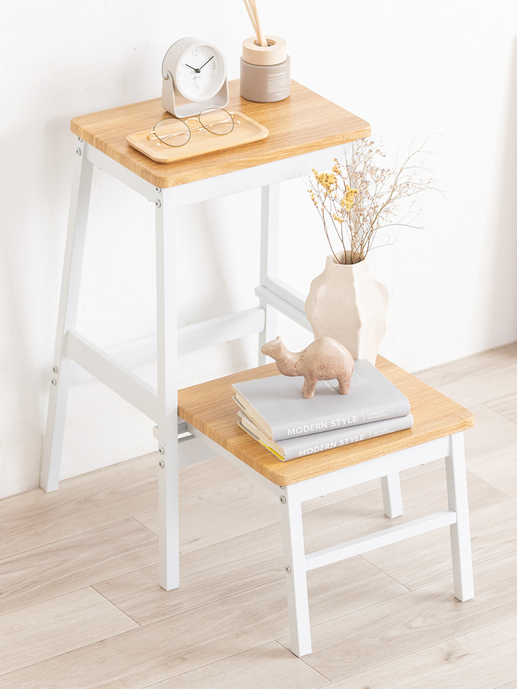 踏み台・2段ステップ台 | 引き出し式・耐荷重100kg・ディスプレイ台やスツールとしても使えます