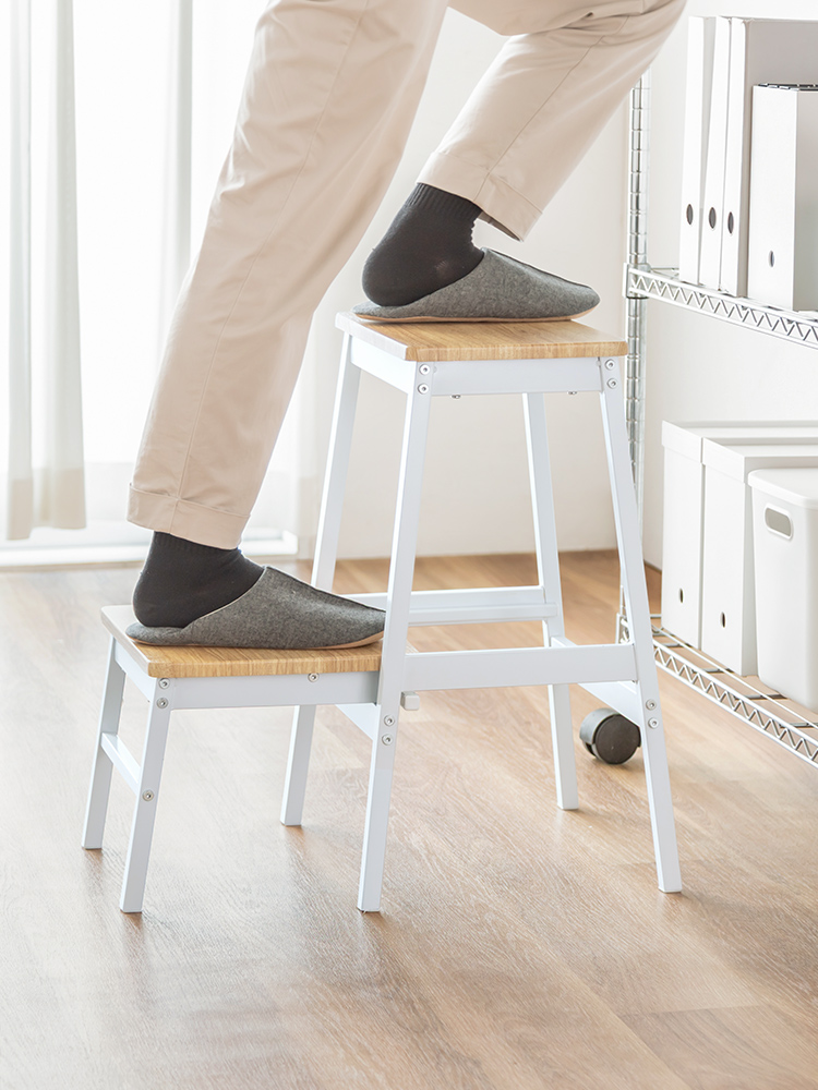 踏み台・2段ステップ台 | 引き出し式・耐荷重100kg・ディスプレイ台やスツールとしても使えます