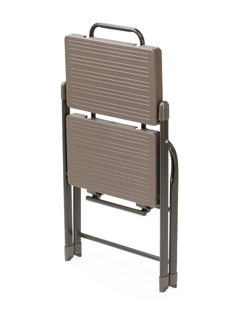 脚立 2段踏み台／折りたたみ・滑り止め加工／室内外で使いやすい設計 ブラウン