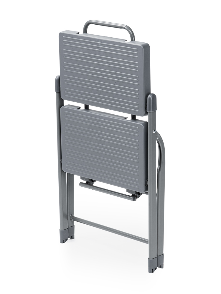 脚立 2段踏み台／折りたたみ・滑り止め加工／室内外で使いやすい設計 グレー