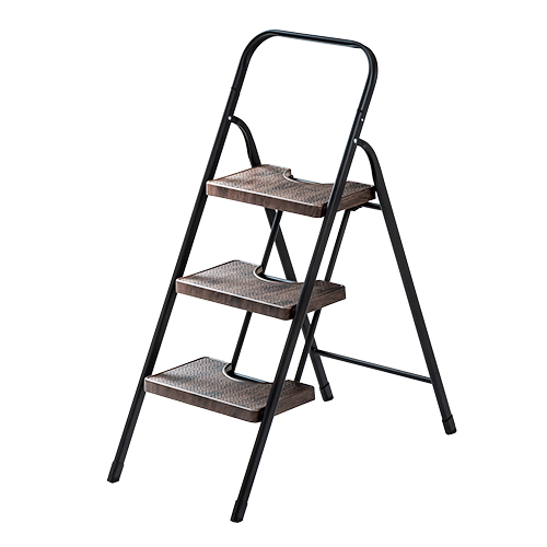脚立（3段・折りたたみ・収納・インテリア・踏み台・梯子・安全・高さ・室内・洗車・滑り止め・持ち運び・トラック・プレゼント・ブラウン
