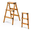 3段踏み台（脚立・ステップ・折りたたみ・収納・インテリア・木目・ブラウン・おすすめ）