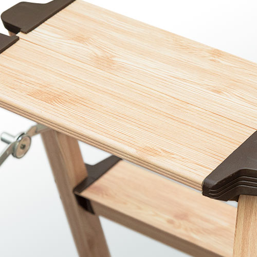 3段踏み台（脚立・ステップ・折りたたみ・アルミ製・軽い・収納・インテリア・木目・ブラウン・ベージュ・おすすめ）