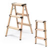 3段踏み台（脚立・ステップ・折りたたみ・アルミ製・軽い・収納・インテリア・木目・ブラウン・ベージュ・おすすめ）