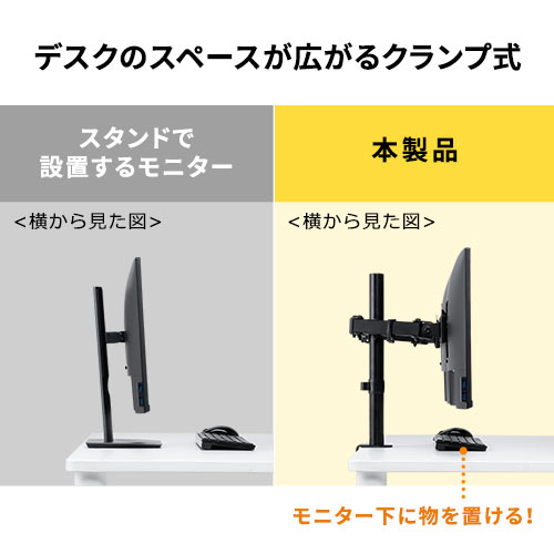 モニターアーム(机・クランプ・縦・高さ調整・前後・左右・上下・回転・デュアル・2画面)