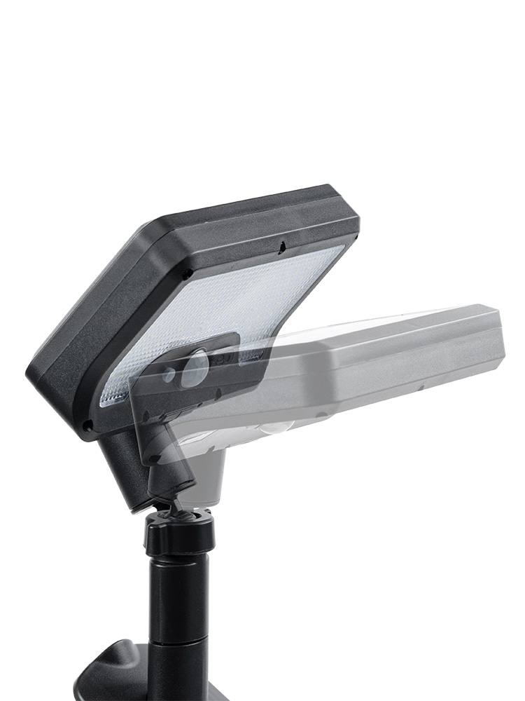 クリップで挟んで使えるソーラー充電式LEDライト | 自立スタンドにもなる2WAY仕様・屋外防水・人感センサー対応