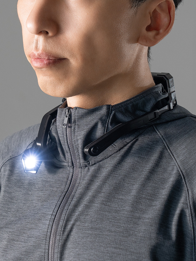 【便利】手かざしで簡単操作!耳・首掛け対応の充電式LEDヘッドライト