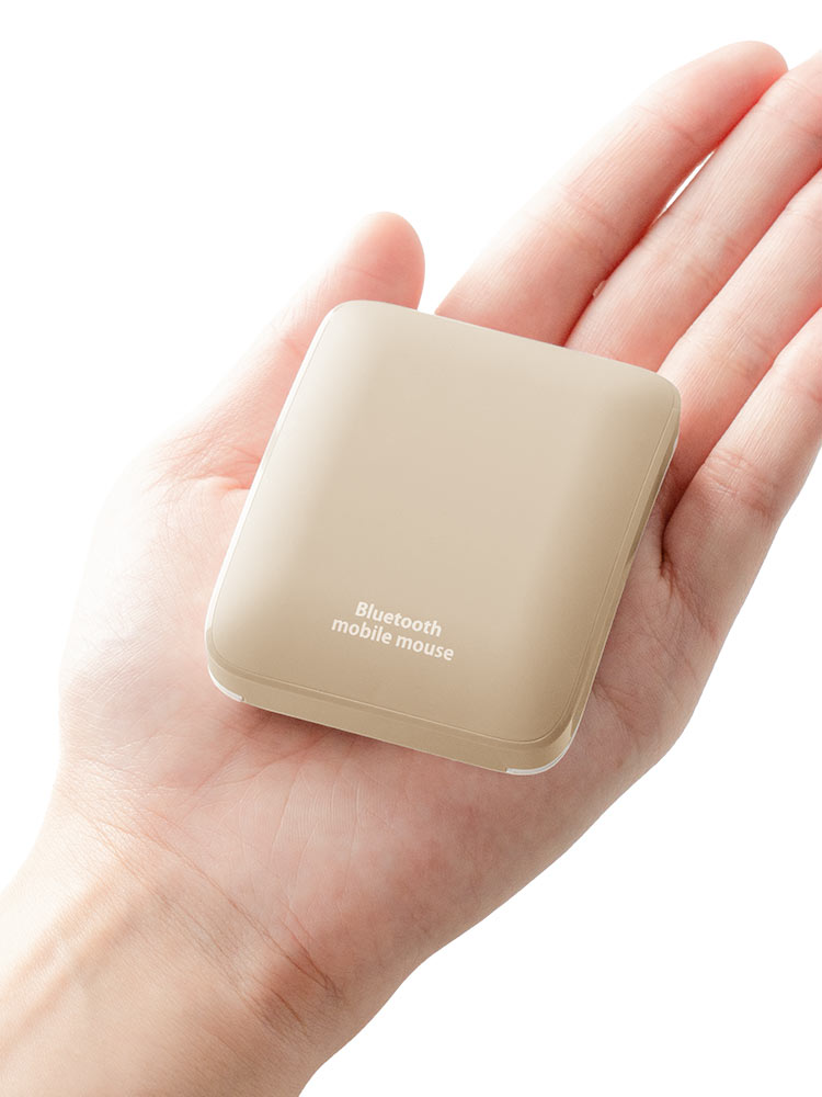 【Bluetoothマウス】充電式小型スマホ対応 静音 ベージュ