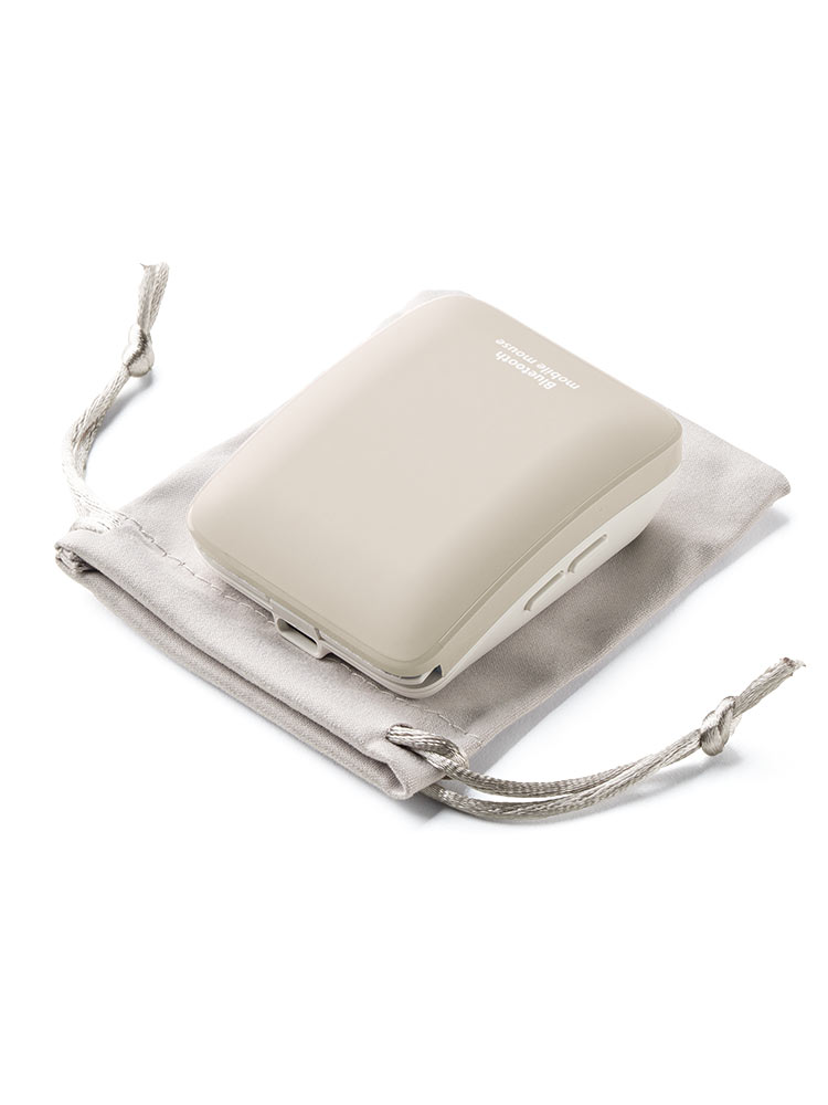 【Bluetoothマウス】充電式小型スマホ対応 静音 ベージュ