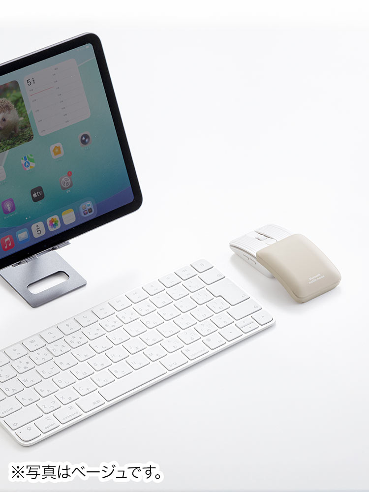 【Bluetoothマウス】充電式小型スマホ対応 静音 ブルー