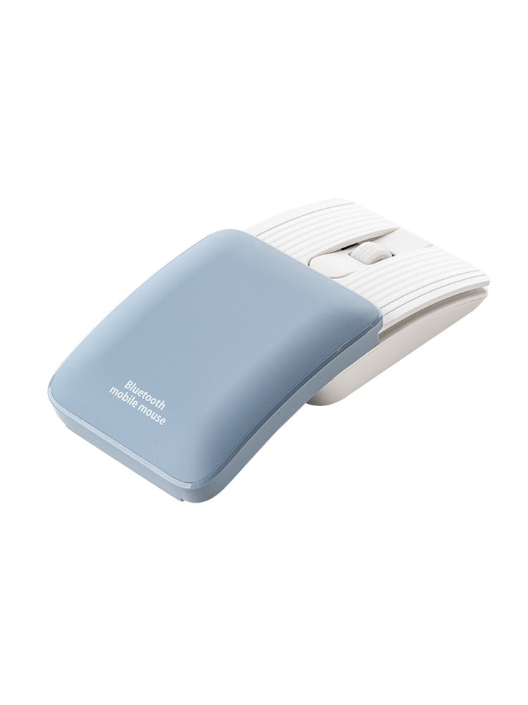 【Bluetoothマウス】充電式小型スマホ対応 静音 ブルー
