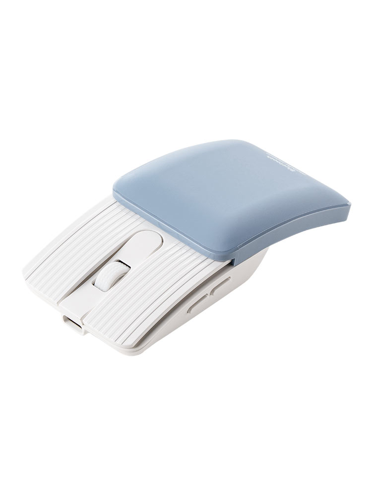 【Bluetoothマウス】充電式小型スマホ対応 静音 ブルー