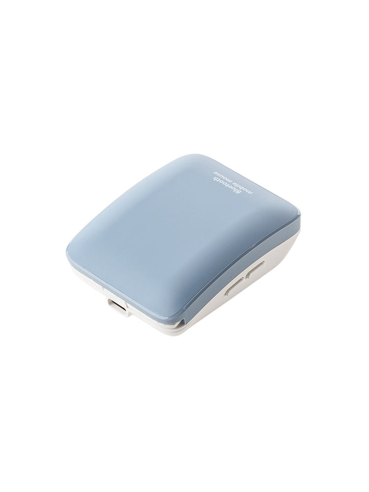 【Bluetoothマウス】充電式小型スマホ対応 静音 ブルー