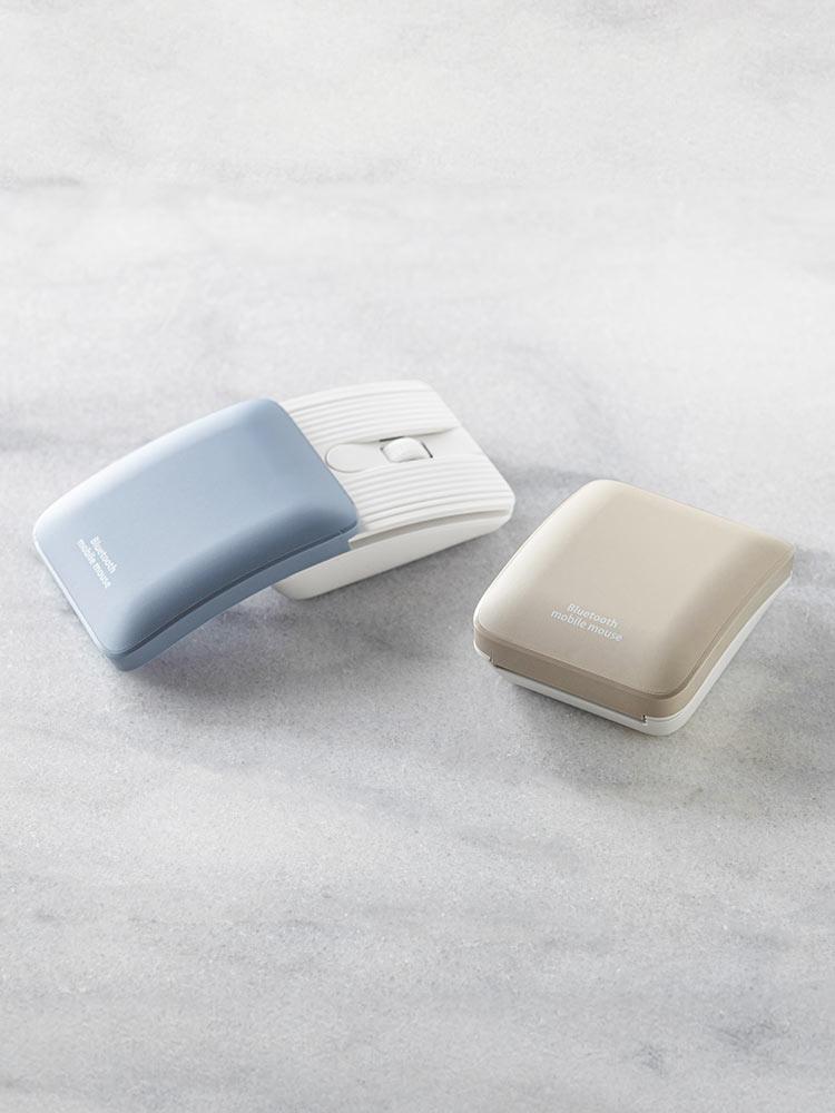 【Bluetoothマウス】充電式小型スマホ対応 静音 ブルー