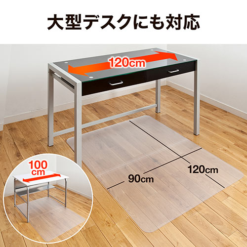 チェアマット（ポリカーボネート製・半透明・大型タイプ・2分割）