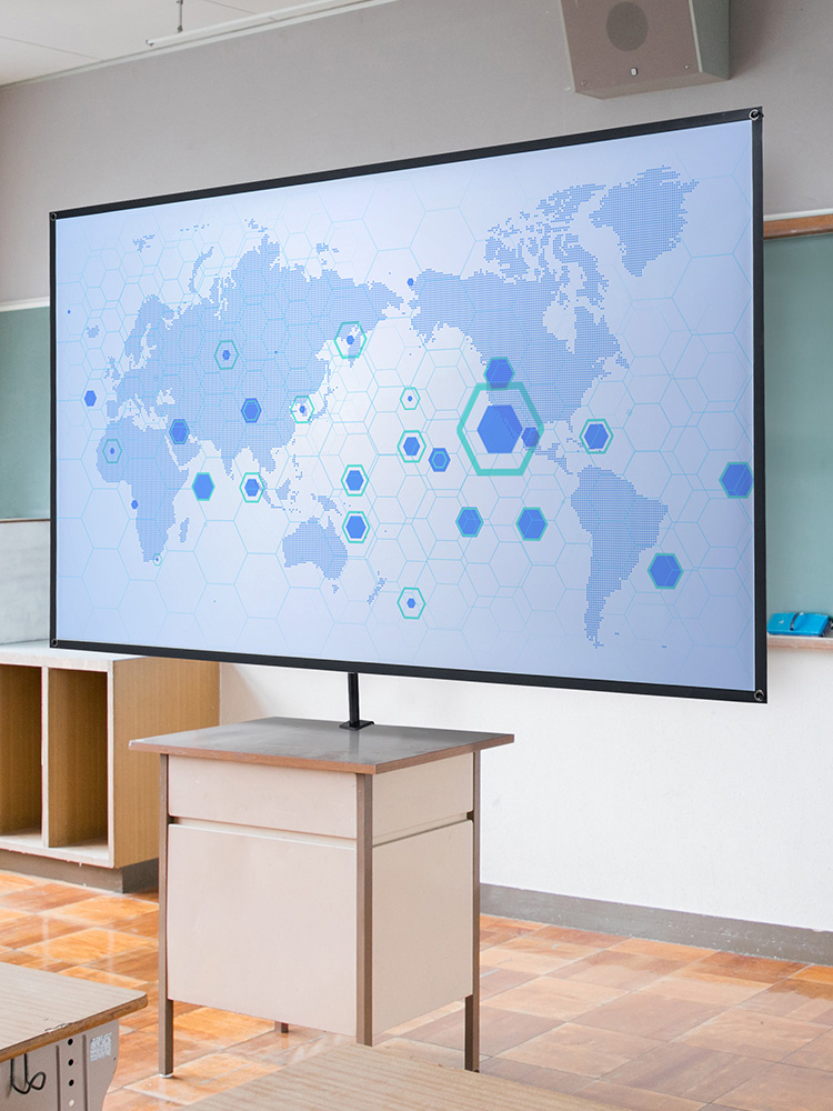 机固定クランプ式90インチプロジェクタースクリーン | 持ち運び