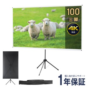 【100インチ・自立式】持ち運びできる折りたたみプロジェクタースクリーン（布製・4K・縦画面対応） | おすすめ